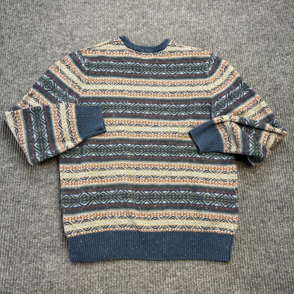 Eddie Bauer Sweater Mens Large Fair Isle Nordic Geometric Knit Crewneck Merino - Picture 8 of 11
